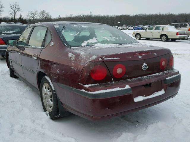 2G1WF55E219103379 - 2001 CHEVROLET IMPALA MAROON photo 3