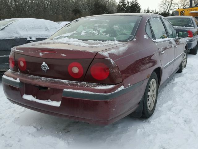 2G1WF55E219103379 - 2001 CHEVROLET IMPALA MAROON photo 4