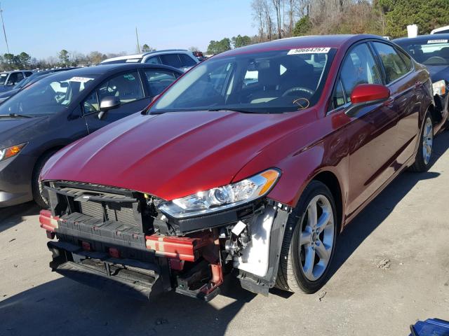 3FA6P0G77GR243247 - 2016 FORD FUSION S BURGUNDY photo 2