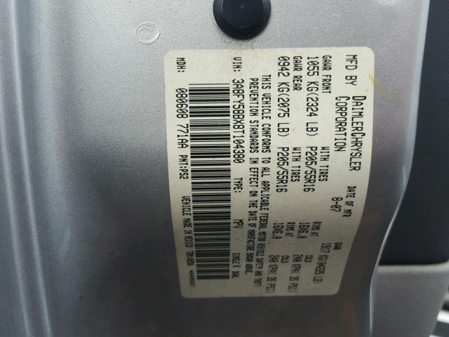 3A8FY58BX8T104380 - 2008 CHRYSLER PT CRUISER SILVER photo 10