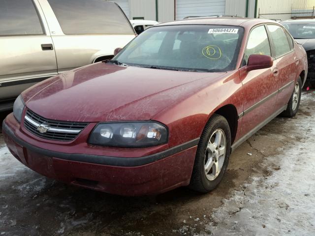 2G1WF55E759233308 - 2005 CHEVROLET IMPALA RED photo 2