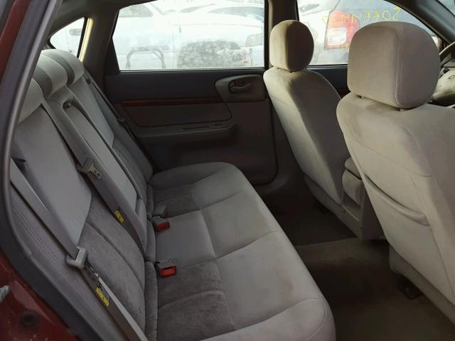 2G1WF55E759233308 - 2005 CHEVROLET IMPALA RED photo 6