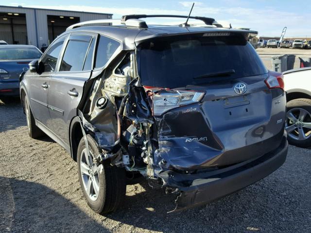 2T3WFREV0FW152950 - 2015 TOYOTA RAV4 XLE GRAY photo 3