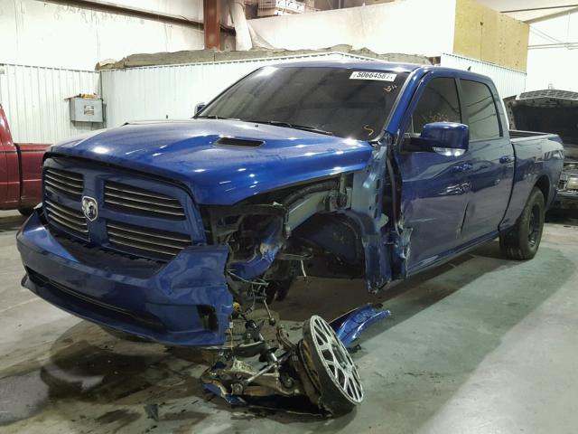 1C6RR7UT5GS153487 - 2016 RAM 1500 SPORT BLUE photo 2