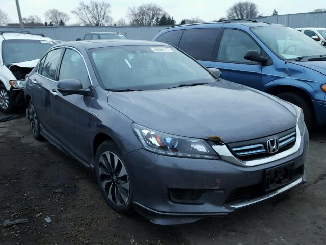 1HGCR6F58EA010464 - 2014 HONDA ACCORD HYB GRAY photo 1