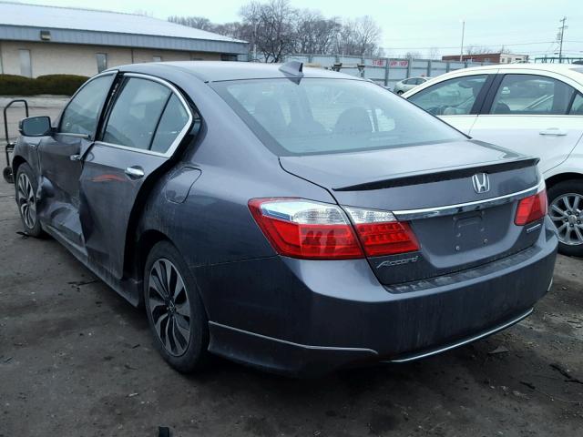 1HGCR6F58EA010464 - 2014 HONDA ACCORD HYB GRAY photo 3