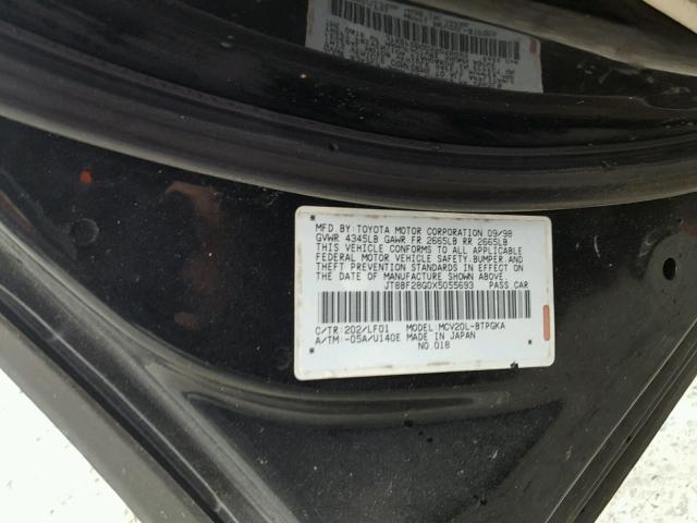 JT8BF28G0X5055693 - 1999 LEXUS ES 300 BLACK photo 10