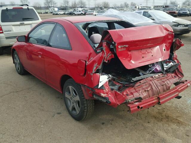 1HGEM22974L000343 - 2004 HONDA CIVIC EX წითელი ფოტო 3