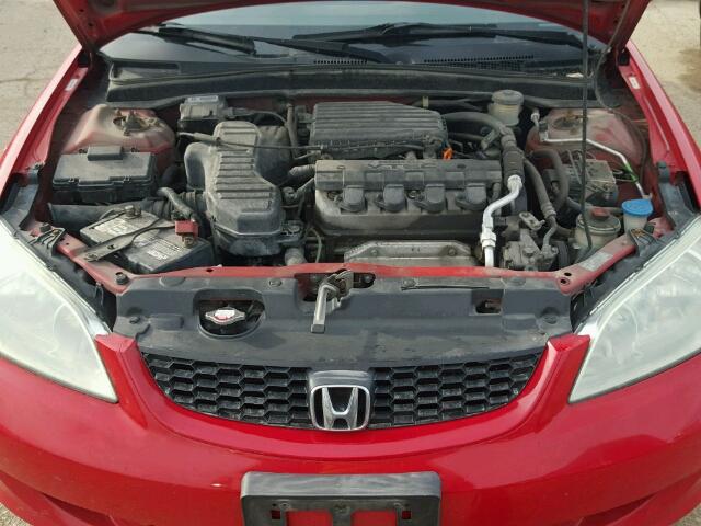 1HGEM22974L000343 - 2004 HONDA CIVIC EX RED photo 7