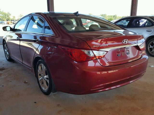 5NPEC4ACXDH634809 - 2013 HYUNDAI SONATA SE RED photo 3