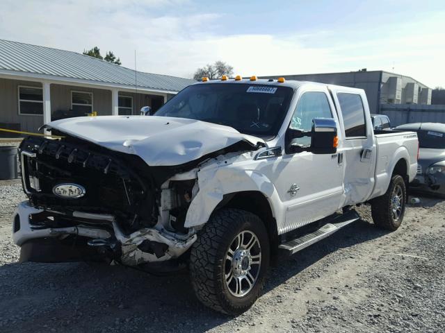 1FT7W3BT8DEA74605 - 2013 FORD F350 SUPER WHITE photo 2