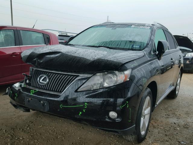 2T2ZK1BA2AC018483 - 2010 LEXUS RX 350 BLACK photo 2