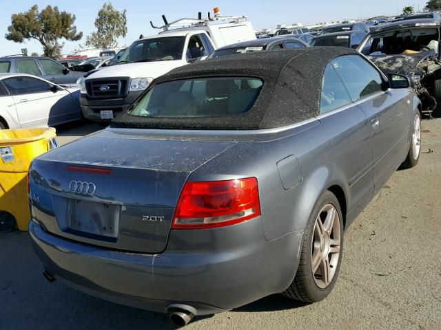 WAUAF48H18K001787 - 2008 AUDI A4 2.0T CA GRAY photo 4