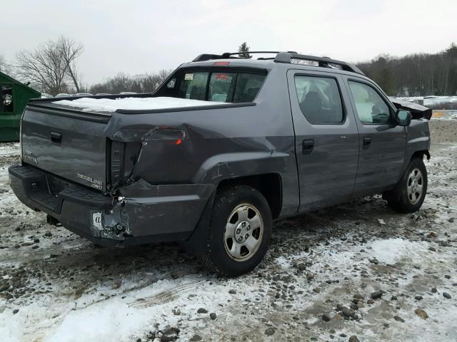 5FPYK16289B104110 - 2009 HONDA RIDGELINE GRAY photo 4