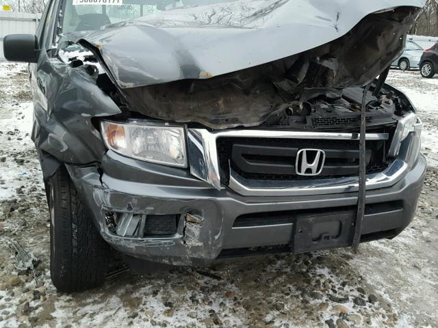 5FPYK16289B104110 - 2009 HONDA RIDGELINE GRAY photo 9