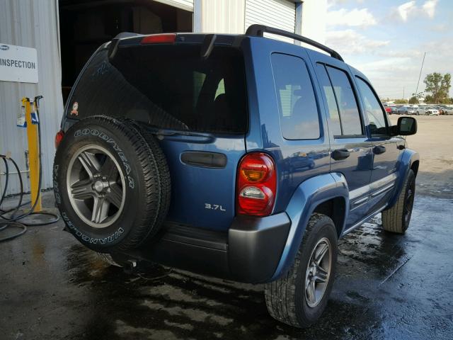 1J4GK48K84W205018 - 2004 JEEP LIBERTY SP BLUE photo 4