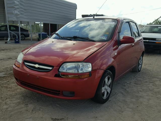 KL1TD66687B772235 - 2007 CHEVROLET AVEO BASE RED photo 2