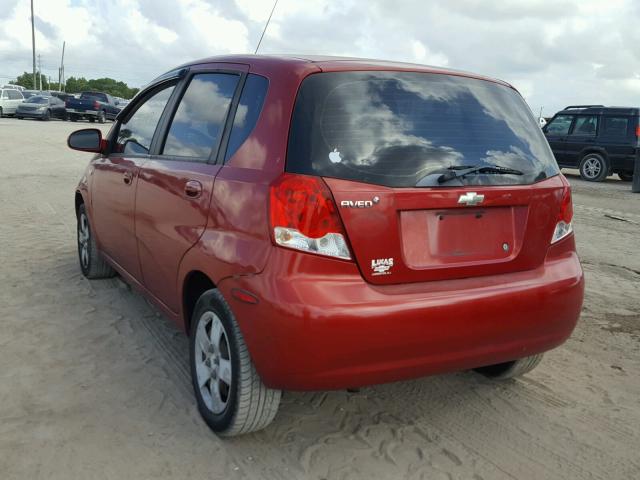 KL1TD66687B772235 - 2007 CHEVROLET AVEO BASE RED photo 3