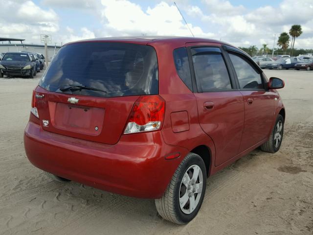 KL1TD66687B772235 - 2007 CHEVROLET AVEO BASE RED photo 4