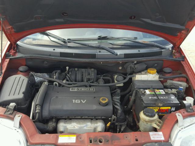 KL1TD66687B772235 - 2007 CHEVROLET AVEO BASE RED photo 7