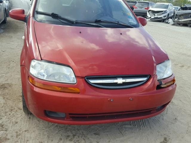 KL1TD66687B772235 - 2007 CHEVROLET AVEO BASE RED photo 9