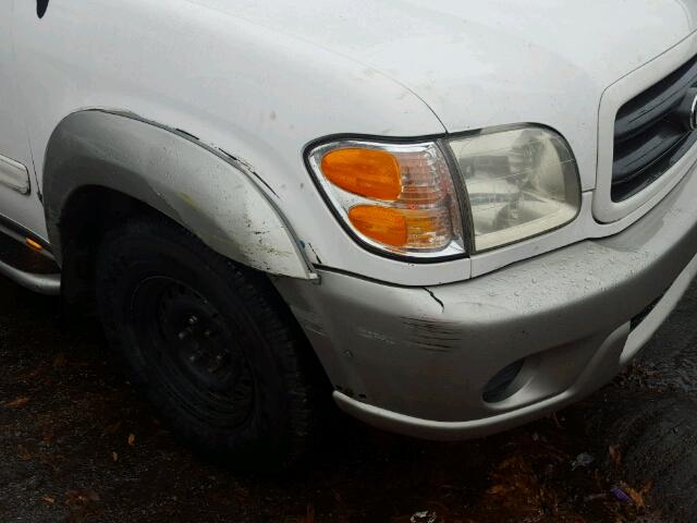 5TDZT34A92S109964 - 2002 TOYOTA SEQUOIA SR WHITE photo 9