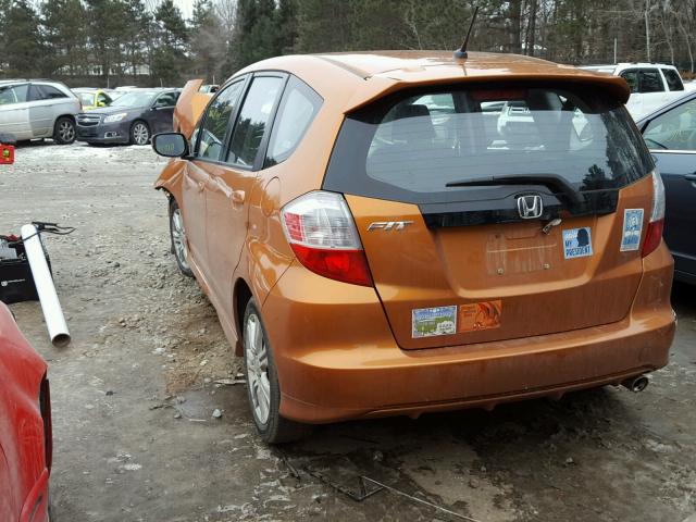 JHMGE88439S074518 - 2009 HONDA FIT SPORT ORANGE photo 3