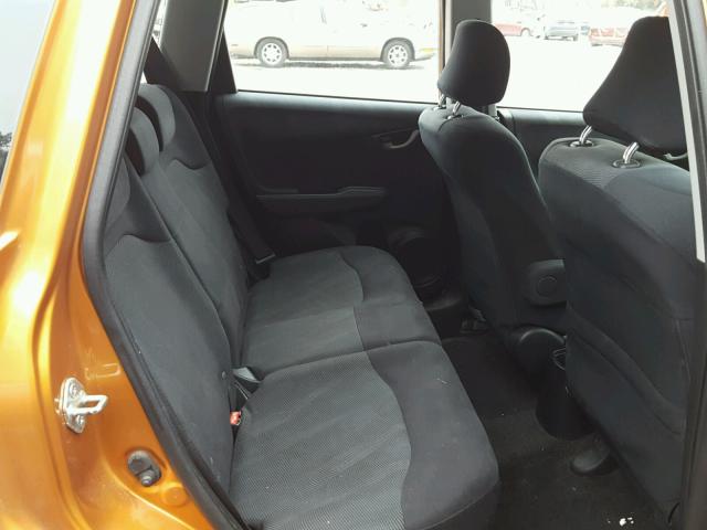 JHMGE88439S074518 - 2009 HONDA FIT SPORT ORANGE photo 6