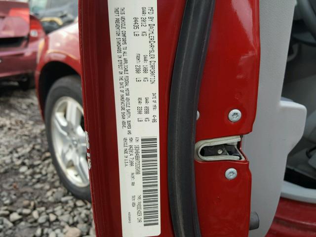 1B3HB48B07D535098 - 2007 DODGE CALIBER SX BURGUNDY photo 10