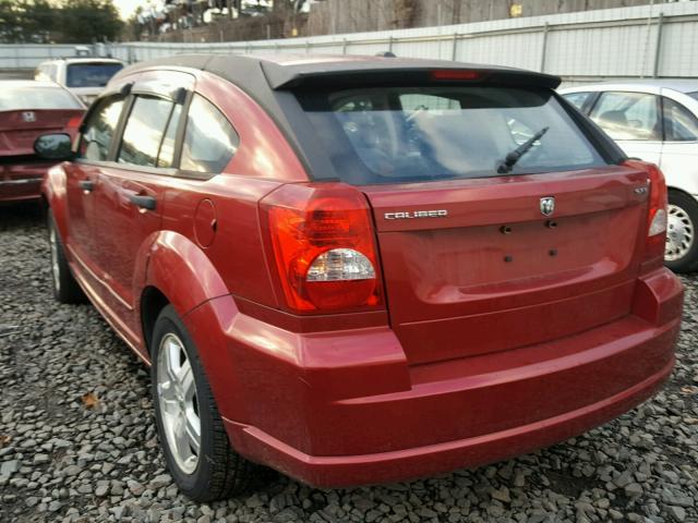 1B3HB48B07D535098 - 2007 DODGE CALIBER SX BURGUNDY photo 3