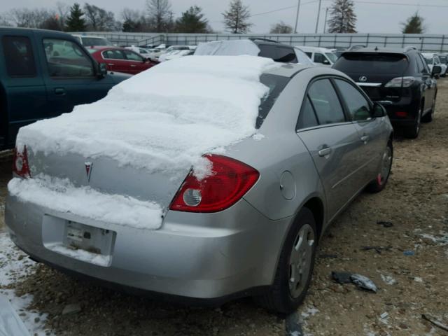 1G2ZF58B474160298 - 2007 PONTIAC G6 VALUE L GRAY photo 4