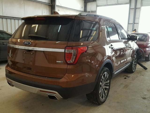 1FM5K8HT0HGA22169 - 2017 FORD EXPLORER P ORANGE photo 4