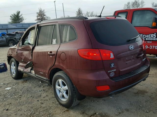 5NMSG13D08H197269 - 2008 HYUNDAI SANTA FE G BURGUNDY photo 3