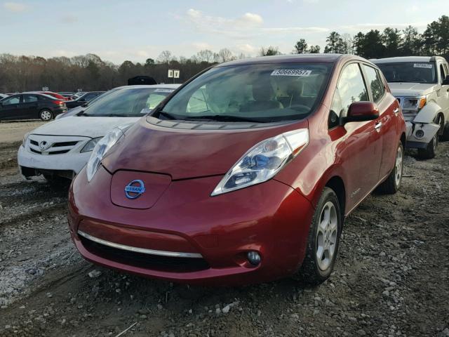 1N4AZ0CP5DC420320 - 2013 NISSAN LEAF S RED photo 2