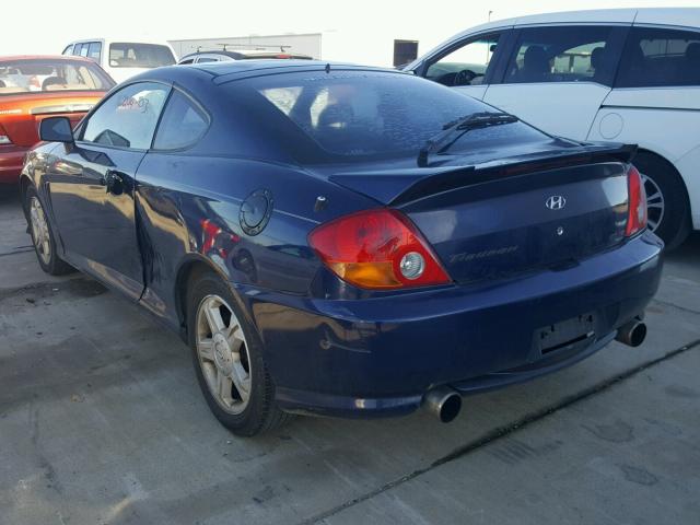 KMHHN65F53U038448 - 2003 HYUNDAI TIBURON GT BLUE photo 3