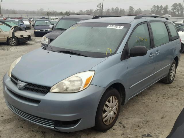 5TDZA23C15S347377 - 2005 TOYOTA SIENNA CE BLUE photo 2