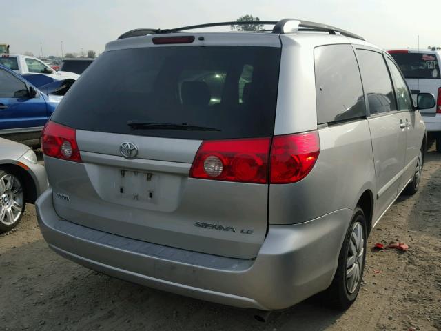 5TDZK23C57S091230 - 2007 TOYOTA SIENNA CE SILVER photo 4