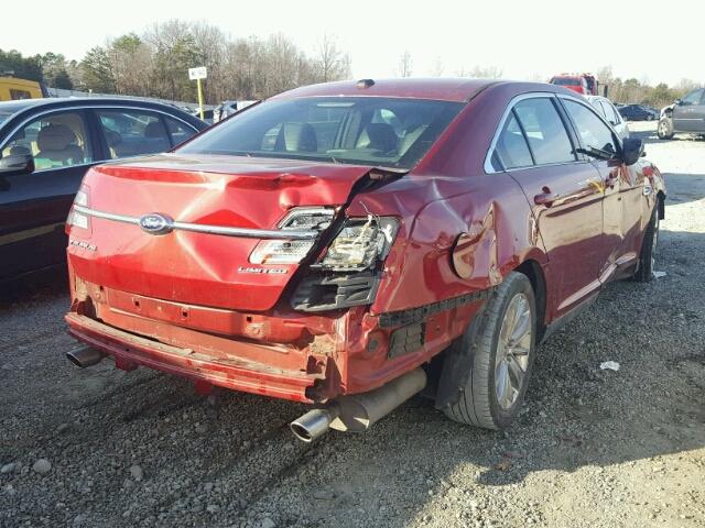 1FAHP2F87DG140797 - 2013 FORD TAURUS LIM RED photo 4