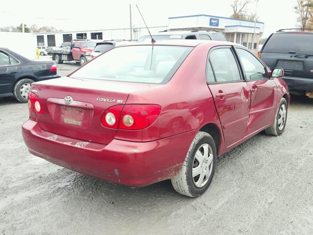 JTDBR32E060090574 - 2006 TOYOTA COROLLA CE RED photo 4