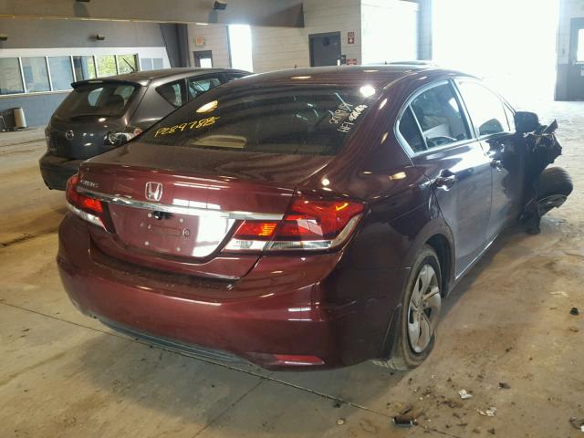 19XFB2F59DE029450 - 2013 HONDA CIVIC LX RED photo 4