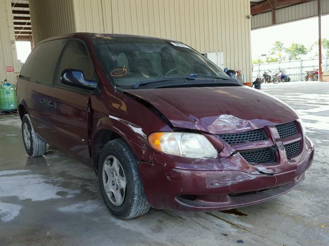 1B4GP25B91B247763 - 2001 DODGE CARAVAN SE RED photo 1