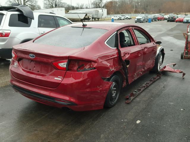 3FA6P0HD5FR293728 - 2015 FORD FUSION SE RED photo 4