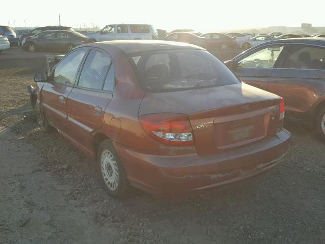 KNADC125446319053 - 2004 KIA RIO ORANGE photo 3