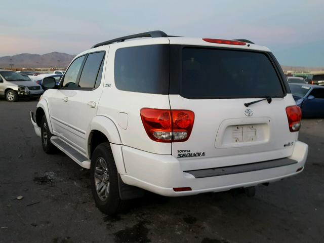 5TDZT34A46S272589 - 2006 TOYOTA SEQUOIA SR WHITE photo 3