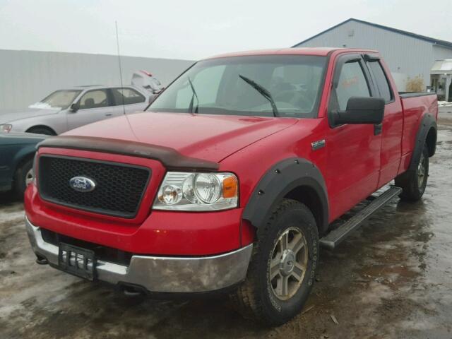 1FTPX14595NB79493 - 2005 FORD F150 RED photo 2