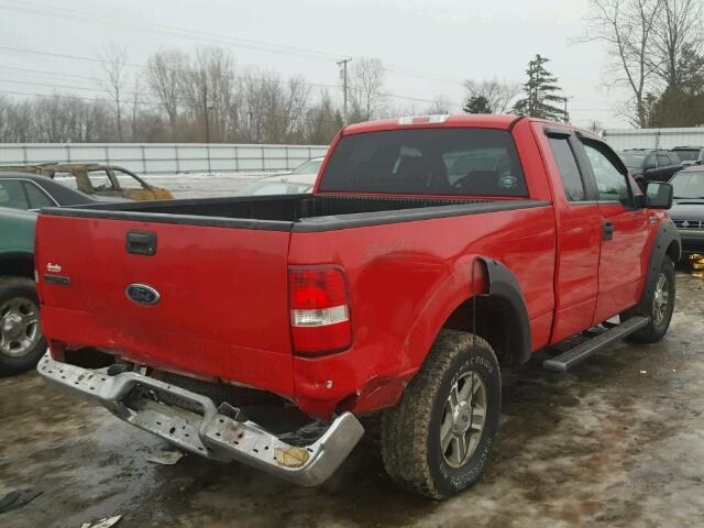 1FTPX14595NB79493 - 2005 FORD F150 RED photo 4
