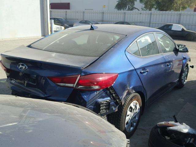 5NPD74LF4HH097609 - 2017 HYUNDAI ELANTRA SE BLUE photo 4