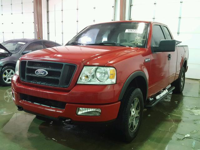 1FTPX14505FA57907 - 2005 FORD F150 RED photo 2