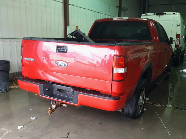 1FTPX14505FA57907 - 2005 FORD F150 RED photo 4