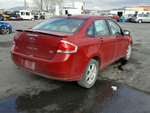 1FAHP36N39W147643 - 2009 FORD FOCUS SES RED photo 4